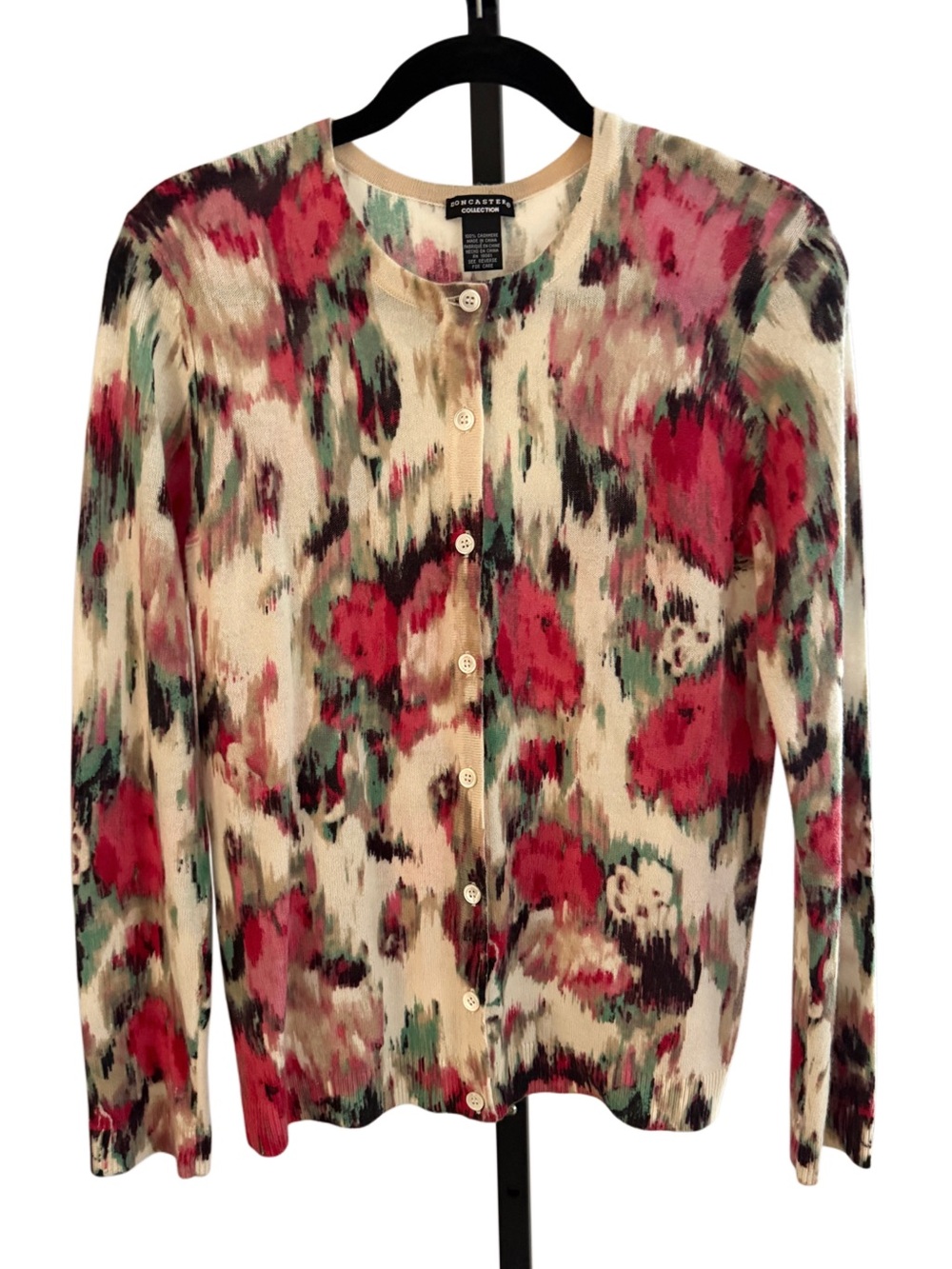 Doncaster Collection 100% Cashmere Cardigan Size M Boho Artsy Preppy Office